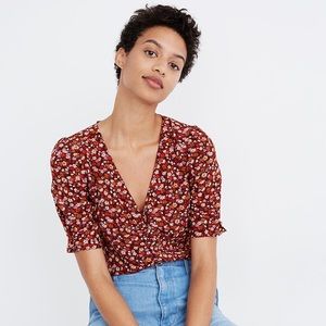 Madewell Floral Prairie 100% Silk Top